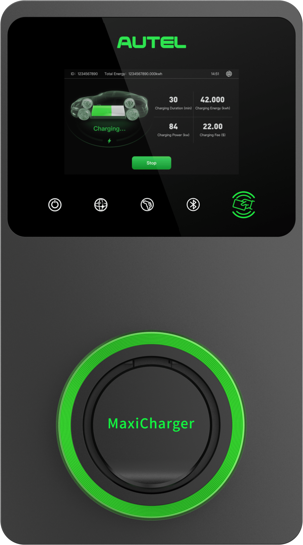 Autel AC Wallbox (22kW, Socket, 4G, MID, LCD Screen)